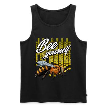 Bee Yourself honey bee pun game insect gift - Men's Premium Organic Tank Top - black - Front - AI Model Male 178 light (178cm)