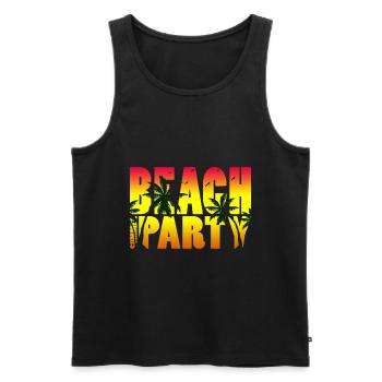 Strand - Männer Premium Bio Tank Top - Schwarz - Vorne - Michal (187cm)