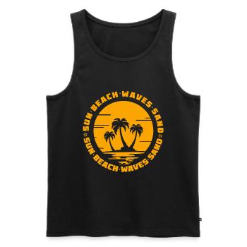 Strand - Männer Premium Bio Tank Top - Schwarz - Vorne - Michal (187cm)
