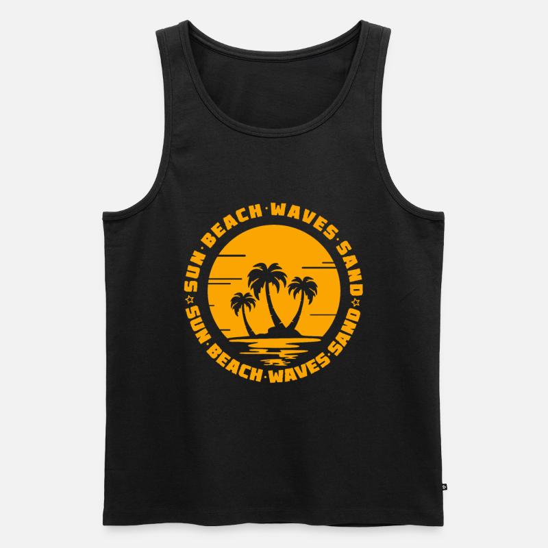 Strand - Männer Premium Bio Tank Top - Schwarz