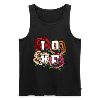 Love roses declaration of love statement gift idea - Men's Premium Organic Tank Top - black - Front - Michal (187cm)