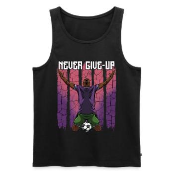 Ne jamais abandonner | Cadeau de motivation de football - Débardeur bio Premium Homme - noir - Devant - Michal (187cm)