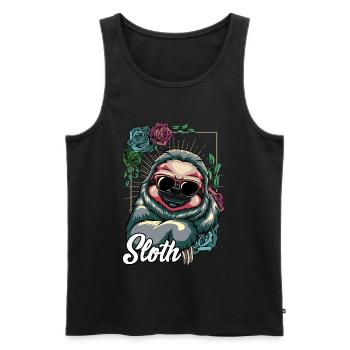 Cool Faultier Chill Sonnenbrille Tierwelt Geschenk - Männer Premium Bio Tank Top - Schwarz - Vorne - Michal (187cm)