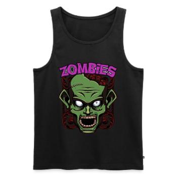Zombie Gesicht Zombies Untote Horror Geschenkidee - Männer Premium Bio Tank Top - Schwarz - Vorne - AI Model Male 178 light (178cm)