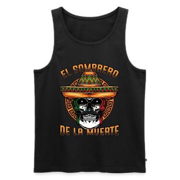 Mexikanisch Totenkopf Mexiko Sombrero Geschenkidee - Männer Premium Bio Tank Top - Schwarz - Vorne - AI Model Male 178 light (178cm)