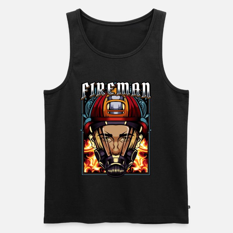 Feuerwehr Firefighter Atemschutz FFW Geschenkidee - Männer Premium Bio Tank Top - Schwarz