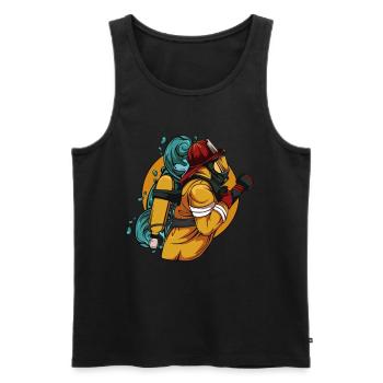 fire Department - Men's Premium Organic Tank Top - black - Front - Michal (187cm)