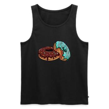 Donuts - Débardeur bio Premium Homme - noir - Devant - AI Model Male 178 light (178cm)
