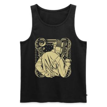 clôture - Débardeur bio Premium Homme - noir - Devant - Michal (187cm)