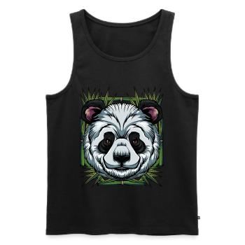 Pandabär - Männer Premium Bio Tank Top - Schwarz - Vorne - Michal (187cm)