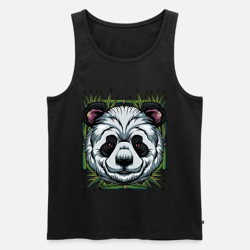 Pandabär - Männer Premium Bio Tank Top - Schwarz