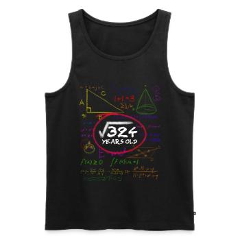 18ème anniversaire Maths Calcul des racines Nerd - Débardeur bio Premium Homme - noir - Devant - AI Model Male 178 light (178cm)