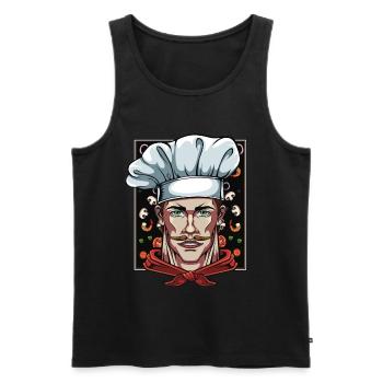 Chef Chef Chef Chefs Restaurant Cooking - Men's Premium Organic Tank Top - black - Front - AI Model Male 178 light (178cm)