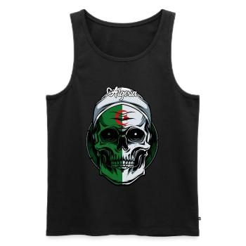 Totenkopf Demokratische Volksrepublik Algerien - Männer Premium Bio Tank Top - Schwarz - Vorne - AI Model Male 178 light (178cm)