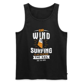 Windsurfing Sports - Men's Premium Organic Tank Top - black - Front - AI Model Male 178 light (178cm)