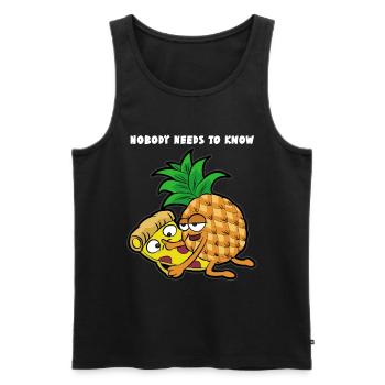 Pizza Hawai Ananas Jambon Sexe pourrie drôle - Débardeur bio Premium Homme - noir - Devant - Michal (187cm)