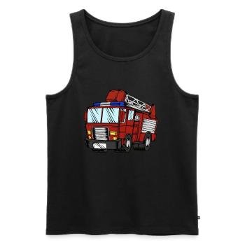 Fire Engine - Men's Premium Organic Tank Top - black - Front - AI Model Male 178 light (178cm)