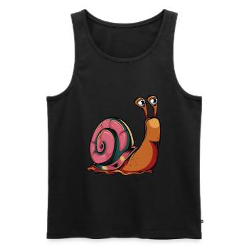 Escargot de dessin animé - Débardeur bio Premium Homme - noir - Devant - AI Model Male 178 light (178cm)