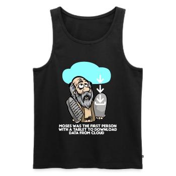 DOWNLOAD MOSES Cloud Computing IT Computer Scientist - Men's Premium Organic Tank Top - black - Front - AI Model Male 178 light (178cm)