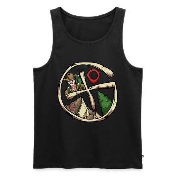 Cool Geocaching Geocacher Cache Detector Geschenk - Männer Premium Bio Tank Top - Schwarz - Vorne - Michal (187cm)