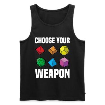 CHOOSE YOUR WEAPON Fantasy RPG Würfel Tabletop - Männer Premium Bio Tank Top - Schwarz - Vorne - AI Model Male 178 light (178cm)