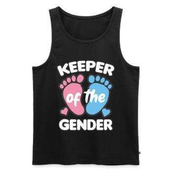 KEEPER OF THE GENDER Girl or Boy Birth - Men's Premium Organic Tank Top - black - Front - AI Model Male 178 light (178cm)