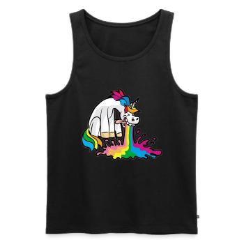 Caca Licorne Caca Passer Breaking Drôle - Débardeur bio Premium Homme - noir - Devant - AI Model Male 178 light (178cm)