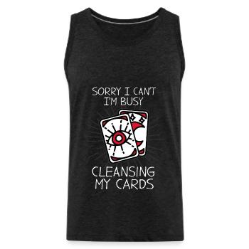 Tarot cartes Devins Cartes Poser - Débardeur bio Premium Homme - charbon - Devant - Alexander (188cm)