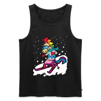 Skifahrendes Einhorn Ski Fahrer Skiurlaub - Männer Premium Bio Tank Top - Schwarz - Vorne - Michal (187cm)