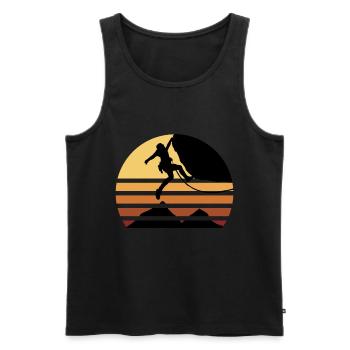 BOULDERING Kletter Sport Extrem Kletterer - Männer Premium Bio Tank Top - Schwarz - Vorne - AI Model Male 178 light (178cm)