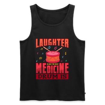 Laughter Is Not The Best Medicine Drum Is Gift - Men's Premium Organic Tank Top - black - Front - AI Model Male 178 light (178cm)