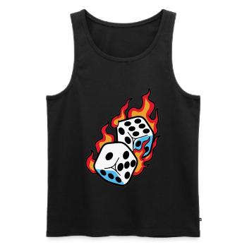 brennende Würfel Würfelspieler - Männer Premium Bio Tank Top - Schwarz - Vorne - AI Model Male 178 light (178cm)