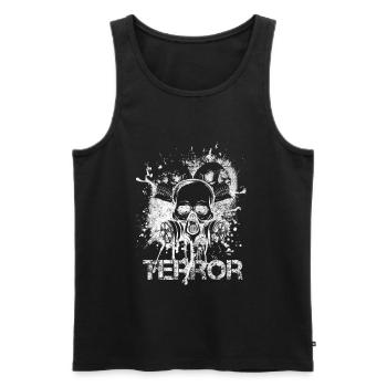 Terror Uptempo Speedcore Skull Gift - Men's Premium Organic Tank Top - black - Front - AI Model Male 178 light (178cm)