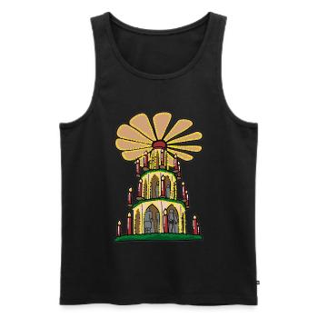 Christmas pyramid Erzgebirge pyramid Christmas - Men's Premium Organic Tank Top - black - Front - AI Model Male 178 light (178cm)