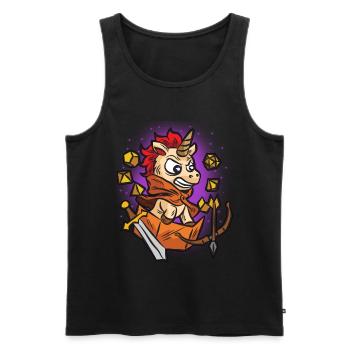 RPG UNICORN nerd role playing board game humor - Men's Premium Organic Tank Top - black - Front - AI Model Male 178 light (178cm)