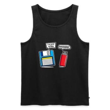I am Your Father Dsikette USB-Stick Humor - Männer Premium Bio Tank Top - Schwarz - Vorne - AI Model Male 178 light (178cm)