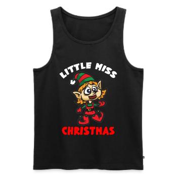 LITTLE MISS CHRISTMAS ELF - Men's Premium Organic Tank Top - black - Front - AI Model Male 178 light (178cm)