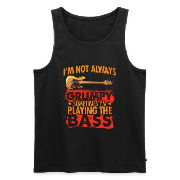 I m not always grumpy sometimes i play the bass - Männer Premium Bio Tank Top - Schwarz - Vorne - Michal (187cm)