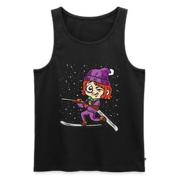 COOL BIATHLON GIRL sports d'hiver filles femmes - Débardeur bio Premium Homme - noir - Devant - AI Model Male 178 light (178cm)
