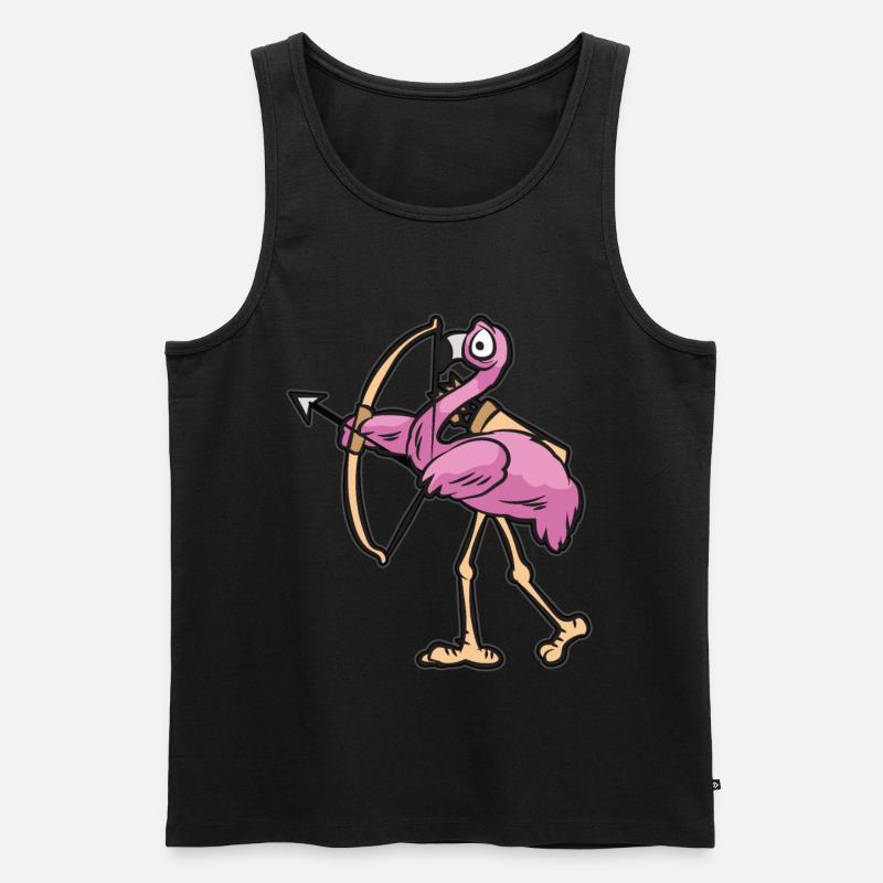 FLAMINGO ARCHERY - Männer Premium Bio Tank Top - Schwarz