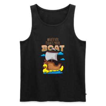 Whatever Floats your boat Badeente Schiff Boot - Männer Premium Bio Tank Top - Schwarz - Vorne - AI Model Male 178 light (178cm)