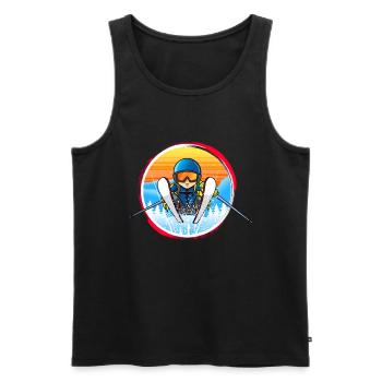 Skier Professional Pistensau Ski Vacation Humor Funny - Men's Premium Organic Tank Top - black - Front - Michal (187cm)