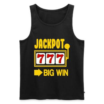 Jackpot Spielo Casino Gambler Slots slot machine game - Men's Premium Organic Tank Top - black - Front - AI Model Male 178 light (178cm)