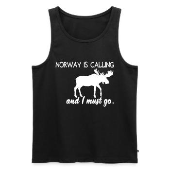 Norway moose hiking vacation camping Norway nature - Men's Premium Organic Tank Top - black - Front - AI Model Male 178 light (178cm)
