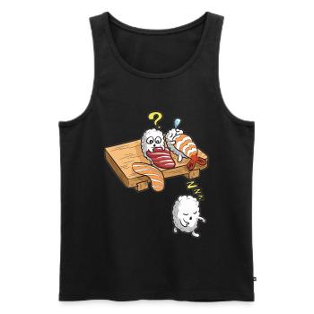 SLEEPWALKING SUSHI - Débardeur bio Premium Homme - noir - Devant - AI Model Male 178 light (178cm)