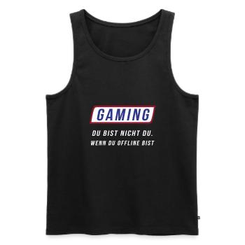 Tu n’es pas le jeu. Si vous êtes déconnecté - Débardeur bio Premium Homme - noir - Devant - AI Model Male 178 light (178cm)
