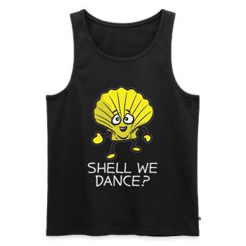 SHELL WE DANCE Funny Dancing Shell Humor - Men's Premium Organic Tank Top - black - Front - AI Model Male 178 light (178cm)
