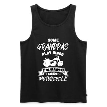 Real grandpas ride motorcycle gift idea grandpa biker - Men's Premium Organic Tank Top - black - Front - AI Model Male 178 light (178cm)
