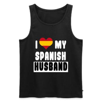I love my spanish husband spanish - Men's Premium Organic Tank Top - black - Front - AI Model Male 178 light (178cm)