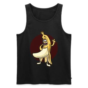 Cheeky banana nudity banana peel fruit - Men's Premium Organic Tank Top - black - Front - AI Model Male 178 light (178cm)